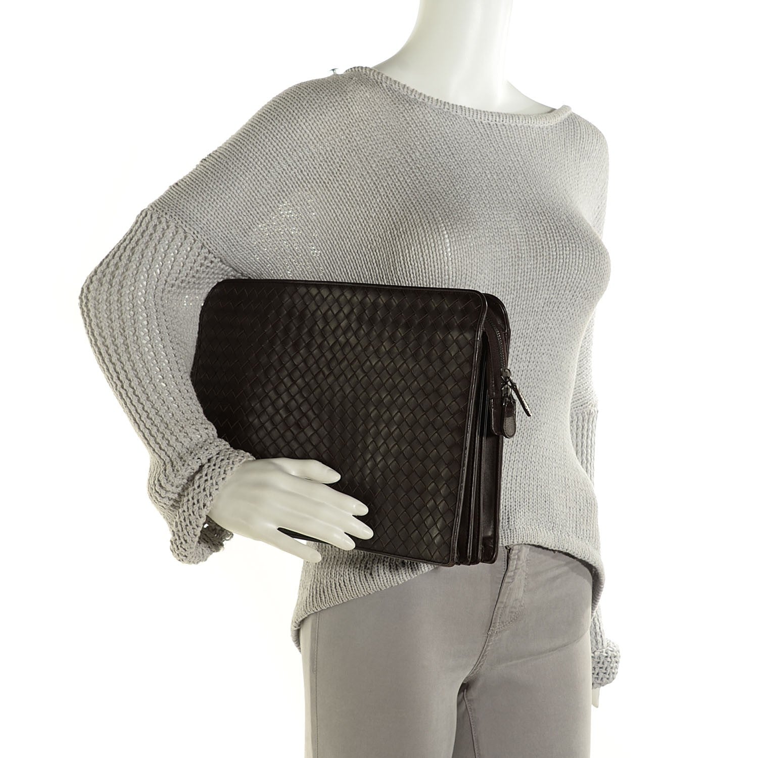 Bottega Veneta Nappa Intrecciato Document Case Ebano 2 of 9