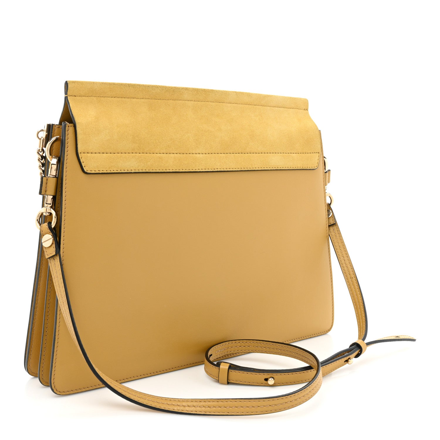 Chloe Suede Calfskin Medium Faye Shoulder Bag Dusty Yellow 3 of 12