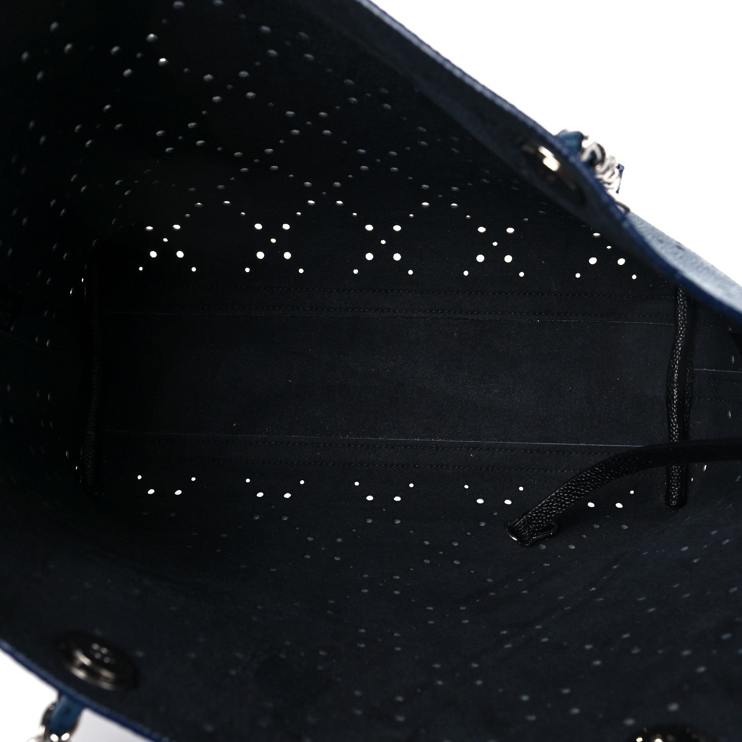 Chanel Perforated Grained Calfskin Large Shopping Tote Blue 5 of 7