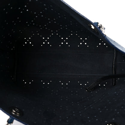 Chanel Perforated Grained Calfskin Large Shopping Tote Blue 5 of 7