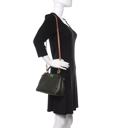 Fendi Nappa Colorblock Mini Peekaboo Iconic Satchel Oliva Vacchetta Powder Pink 2 of 10