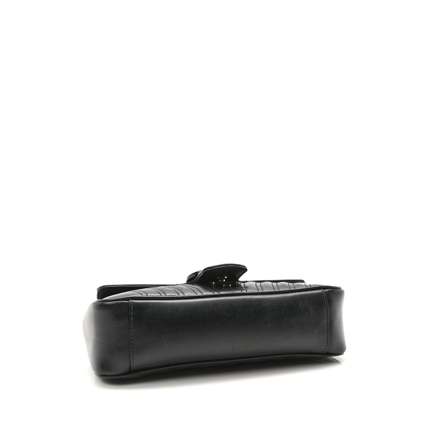 Calfskin Matelasse Monochrome Medium GG Marmont Shoulder Bag Black