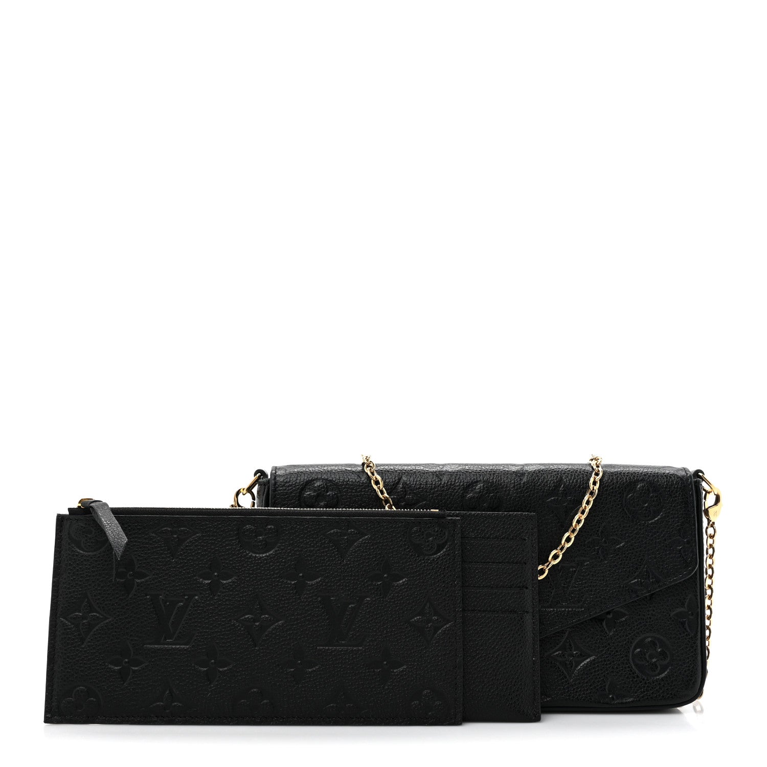 Louis Vuitton Empreinte Pochette Felicie Chain Wallet Black 2 of 12