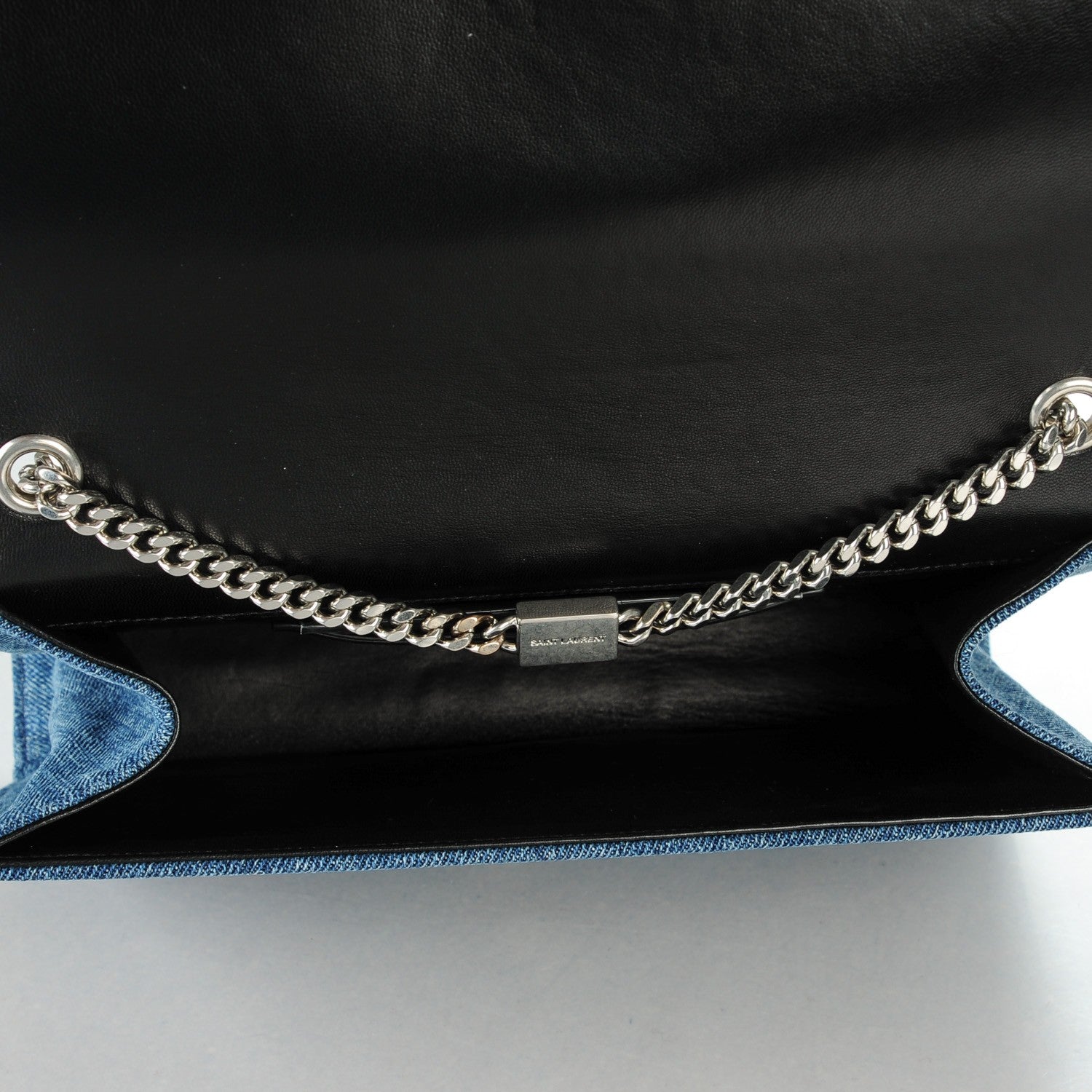 Saint Laurent Denim Medium Classic Monogram Satchel Blue 5 of 8