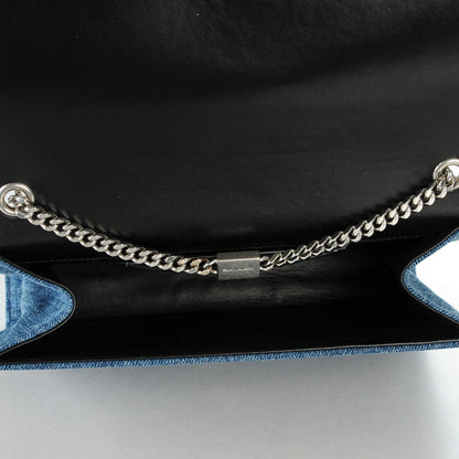 Saint Laurent Denim Medium Classic Monogram Satchel Blue 5 of 8