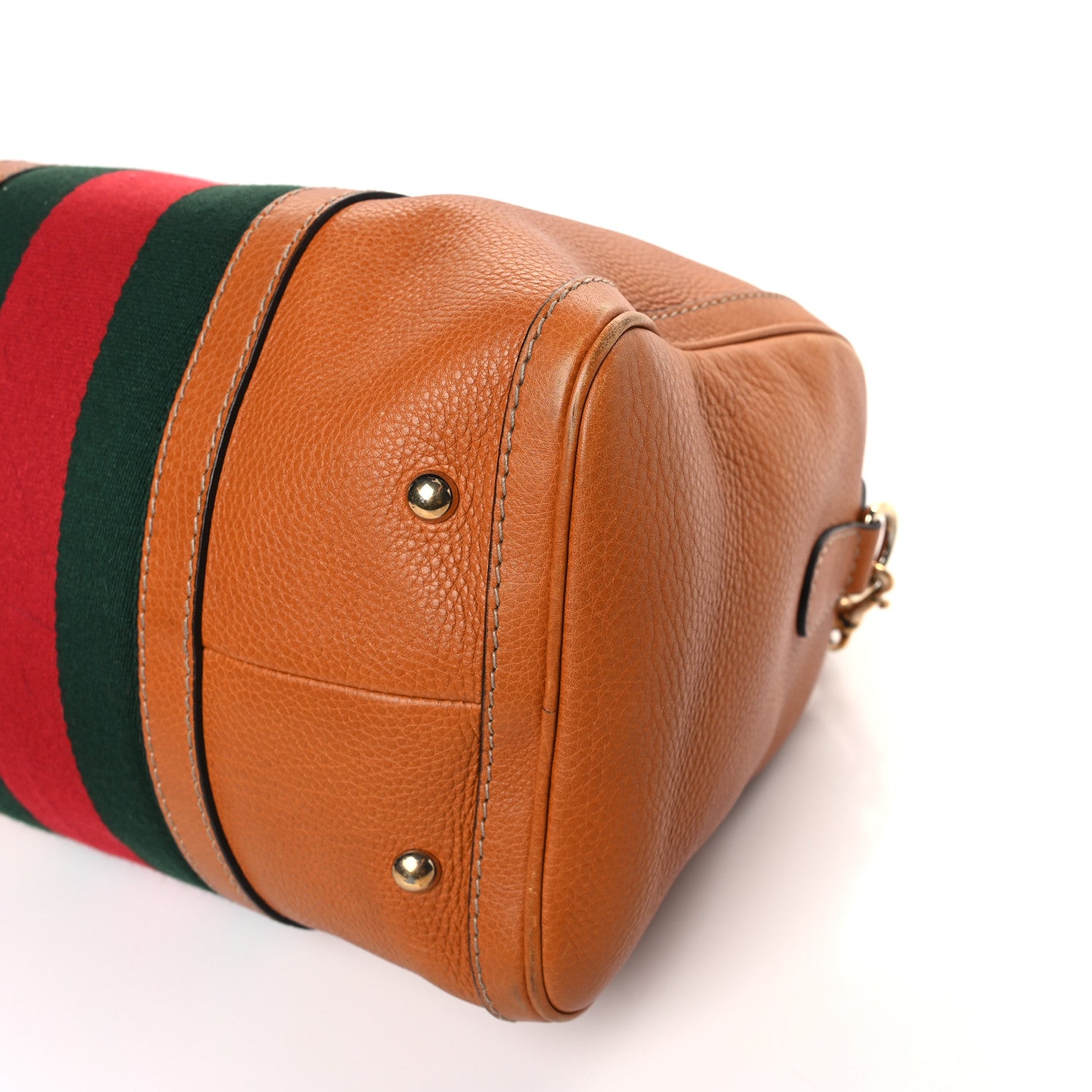 Gucci Calfskin Vintage Web Medium Boston Tobacco 9 of 11