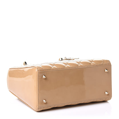 Christian Dior Patent Cannage Medium Lady Dior Beige 4 of 11