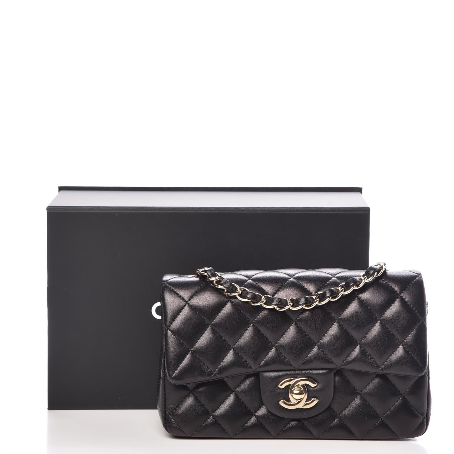 Chanel Lambskin Quilted Mini Rectangular Flap Black 10 of 10