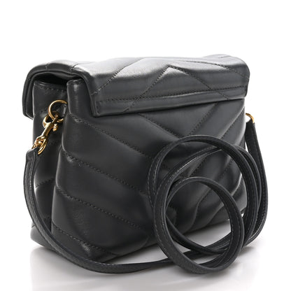 Saint Laurent Calfskin Y Quilted Monogram Toy Loulou Crossbody Bag Storm 3 of 10