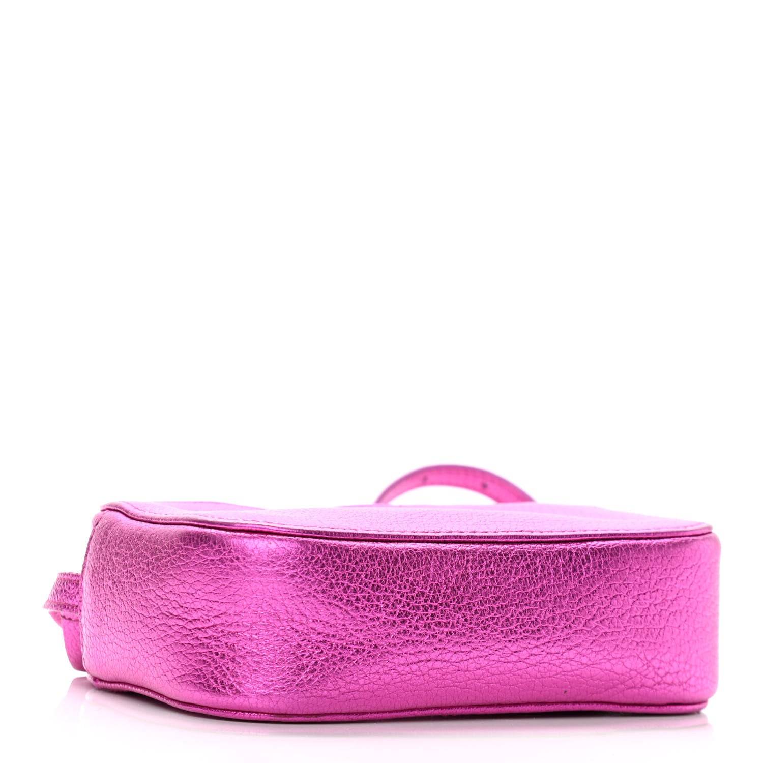 Balenciaga Metallic Goatskin Logo XS Everyday Camera Bag Rose Fuchsia Black 4 of 11