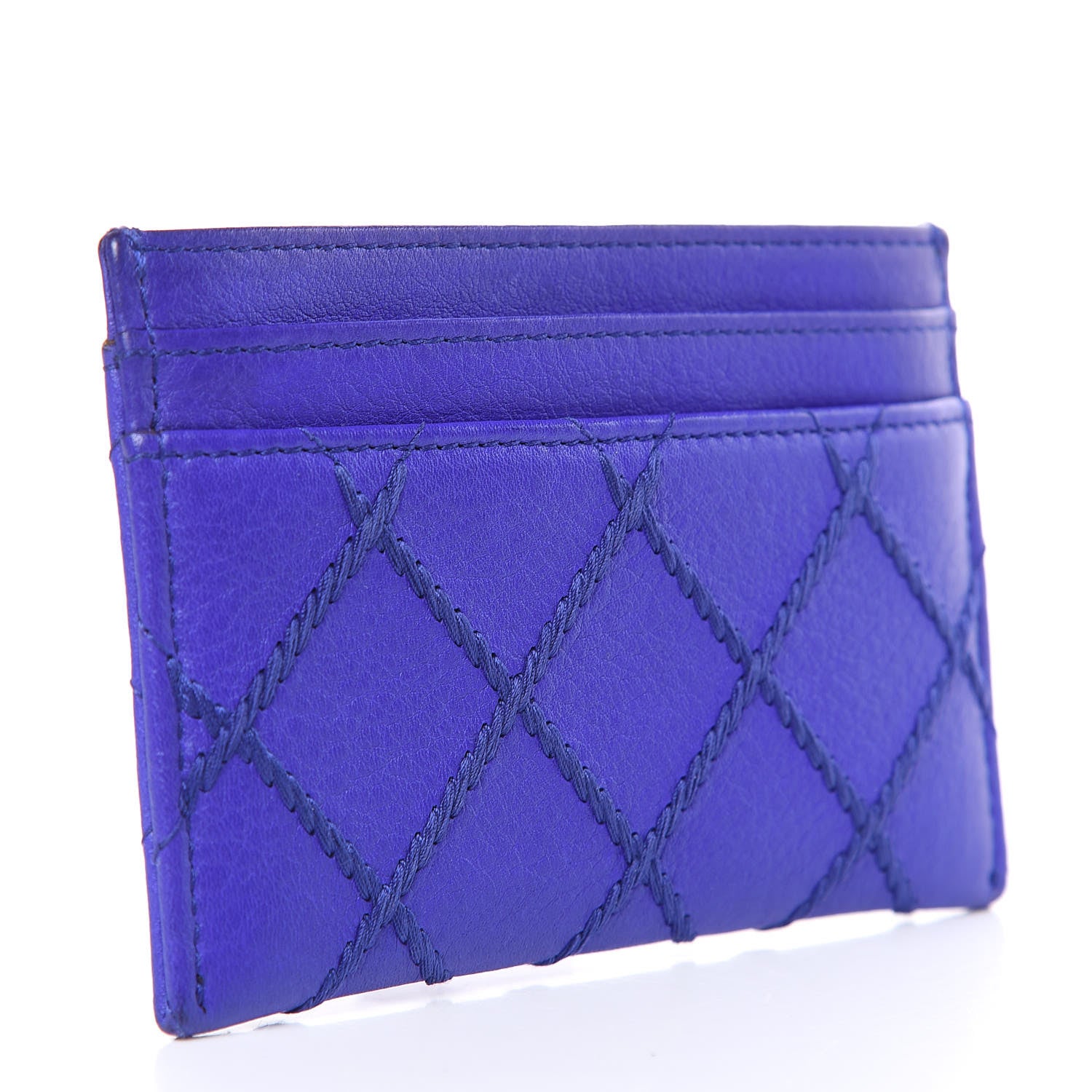 Chanel Calfskin Diamond Stitched Card Holder Purple 3 of 9
