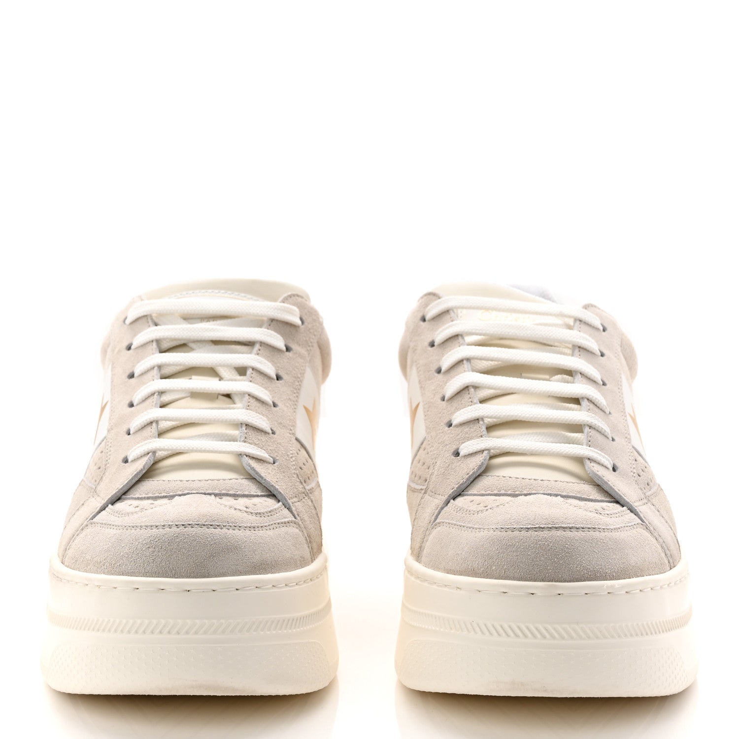 Christian Dior Suede Calfskin Dior Star Ors Platform Sneakers White Black 39 Light Beige White 3 of 10