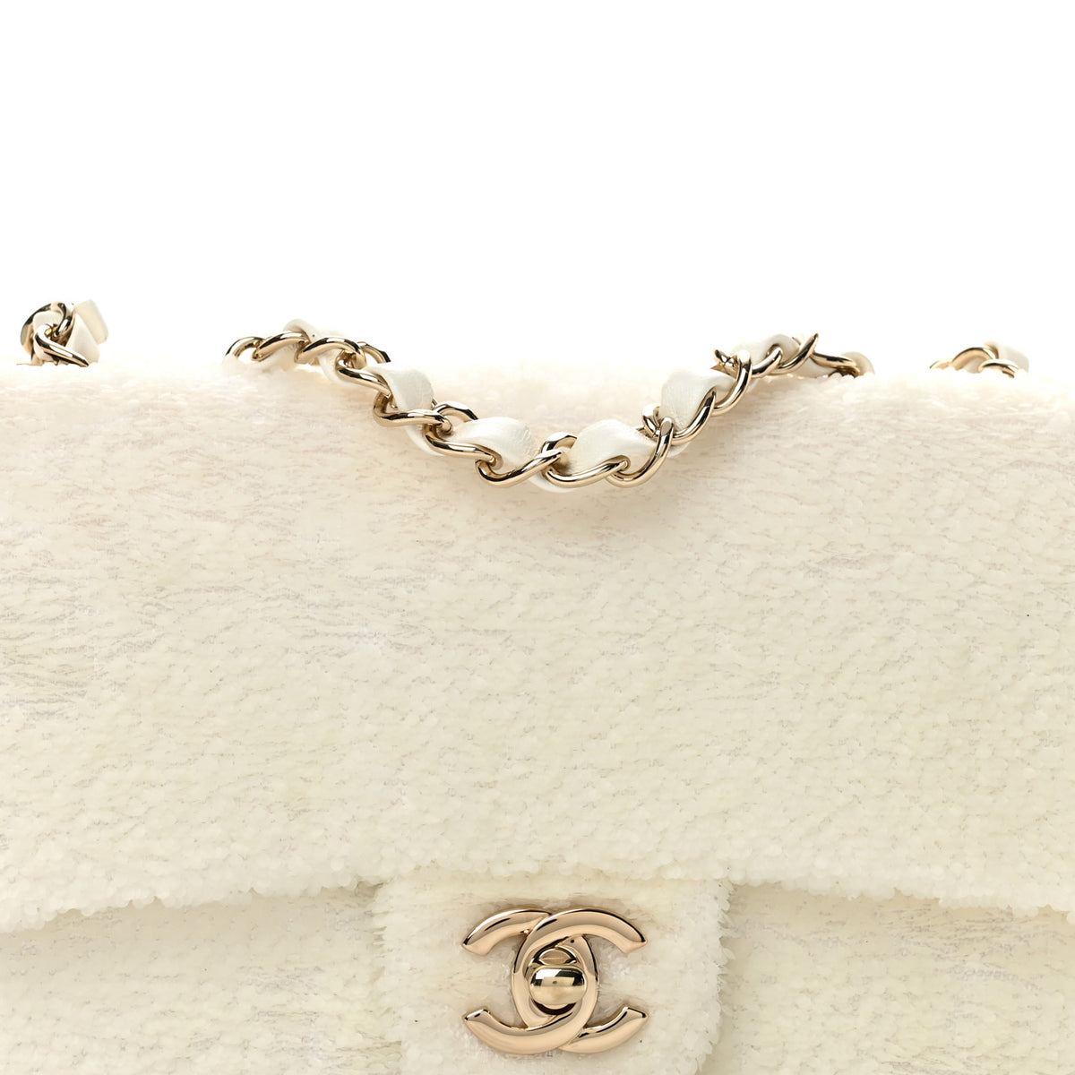 Sequin Small Single Flap White