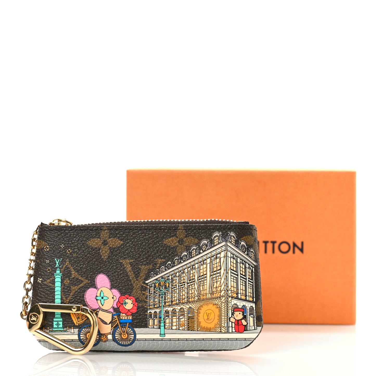 Monogram 2022 Christmas Animation Paris Key Pouch Pink
