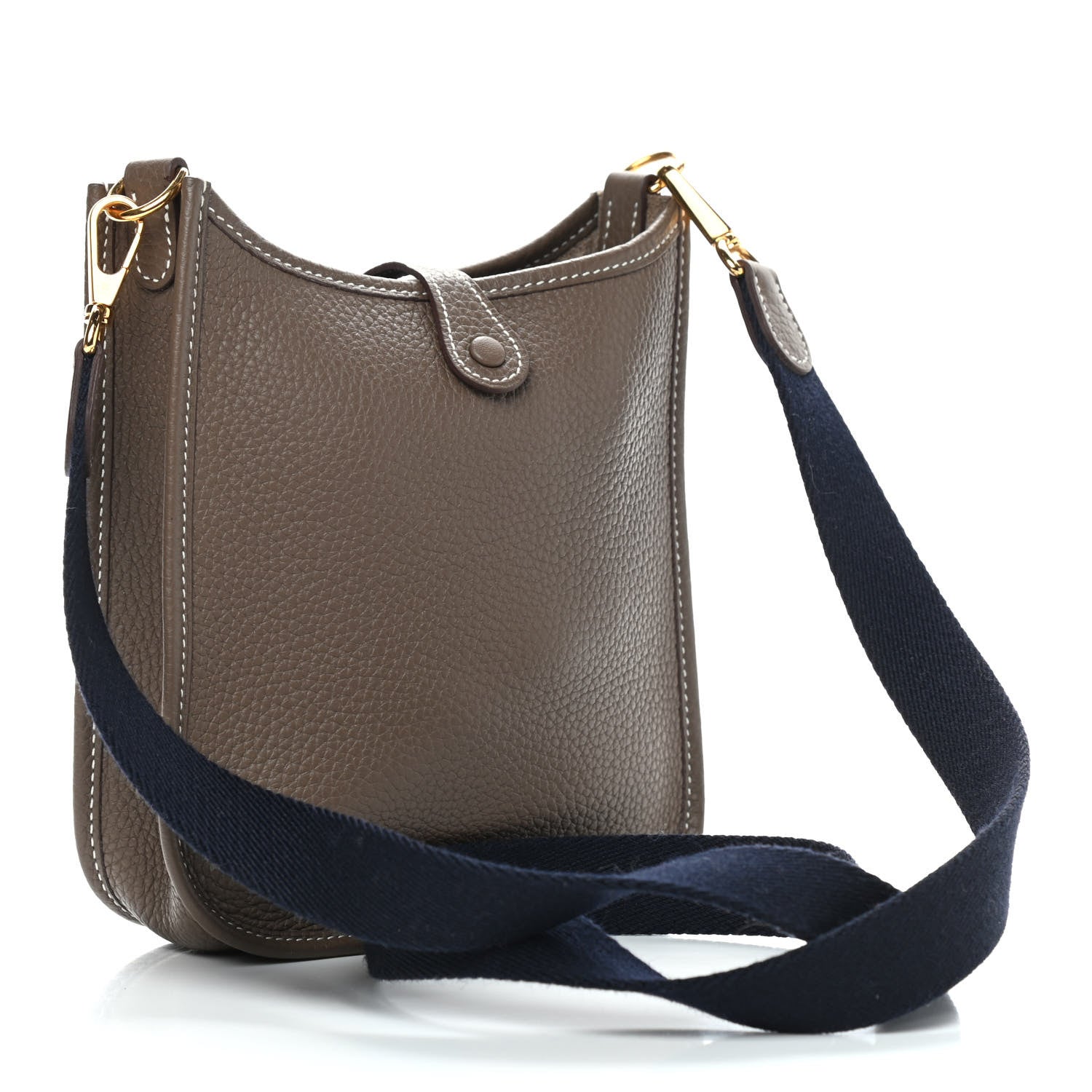 Hermes Taurillon Clemence Amazone Evelyne TPM Etoupe Bleu Indigo 3 of 9