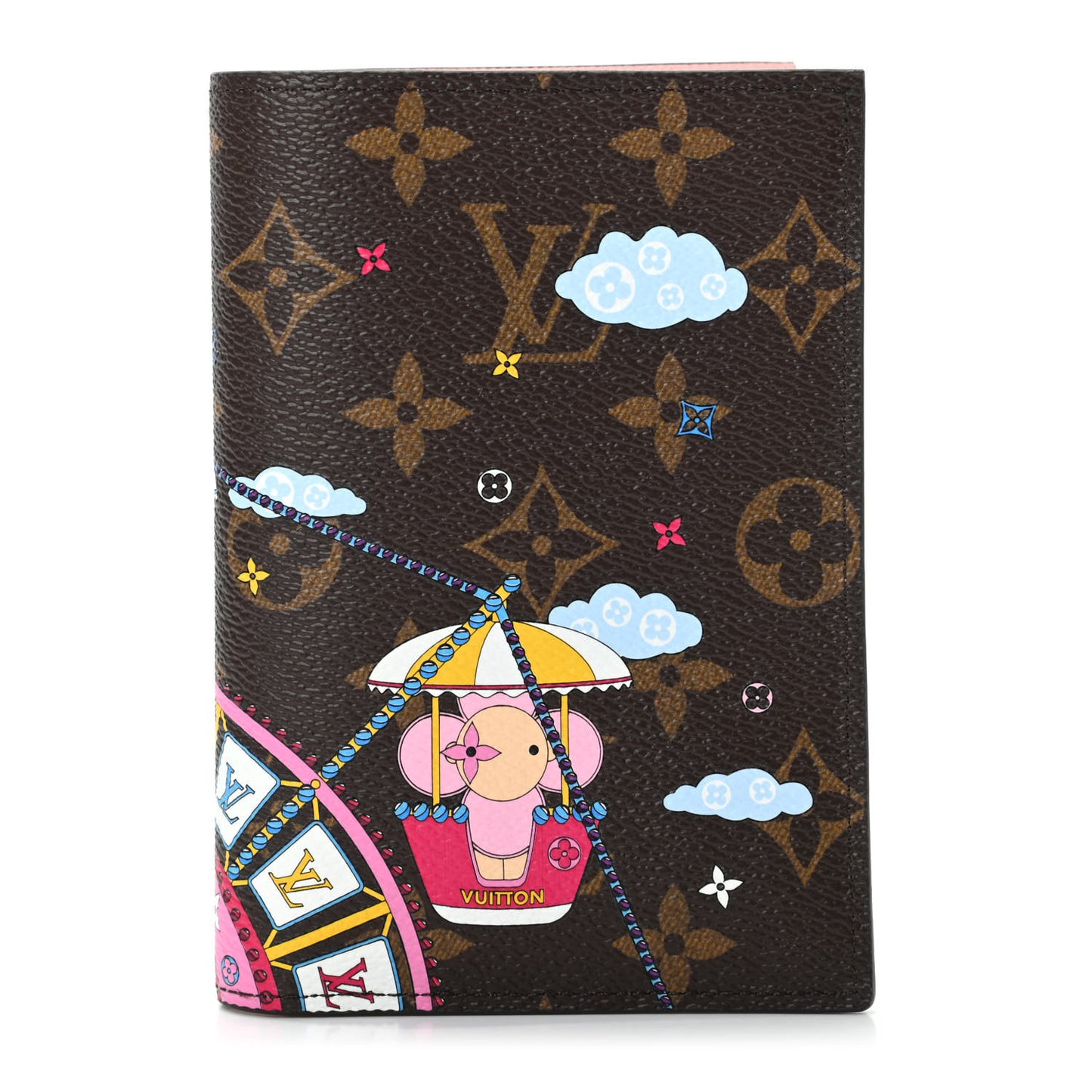 Monogram 2020 Christmas Animation Big Wheel Passport Cover Rose Ballerine