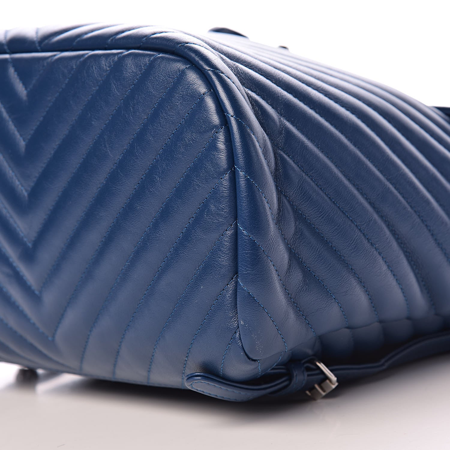 Chanel Calfskin Chevron Quilted Large Urban Spirit Backpack Blue 10 of 11
