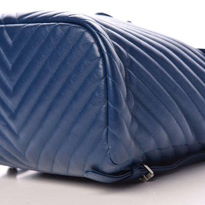 Chanel Calfskin Chevron Quilted Large Urban Spirit Backpack Blue 10 of 11