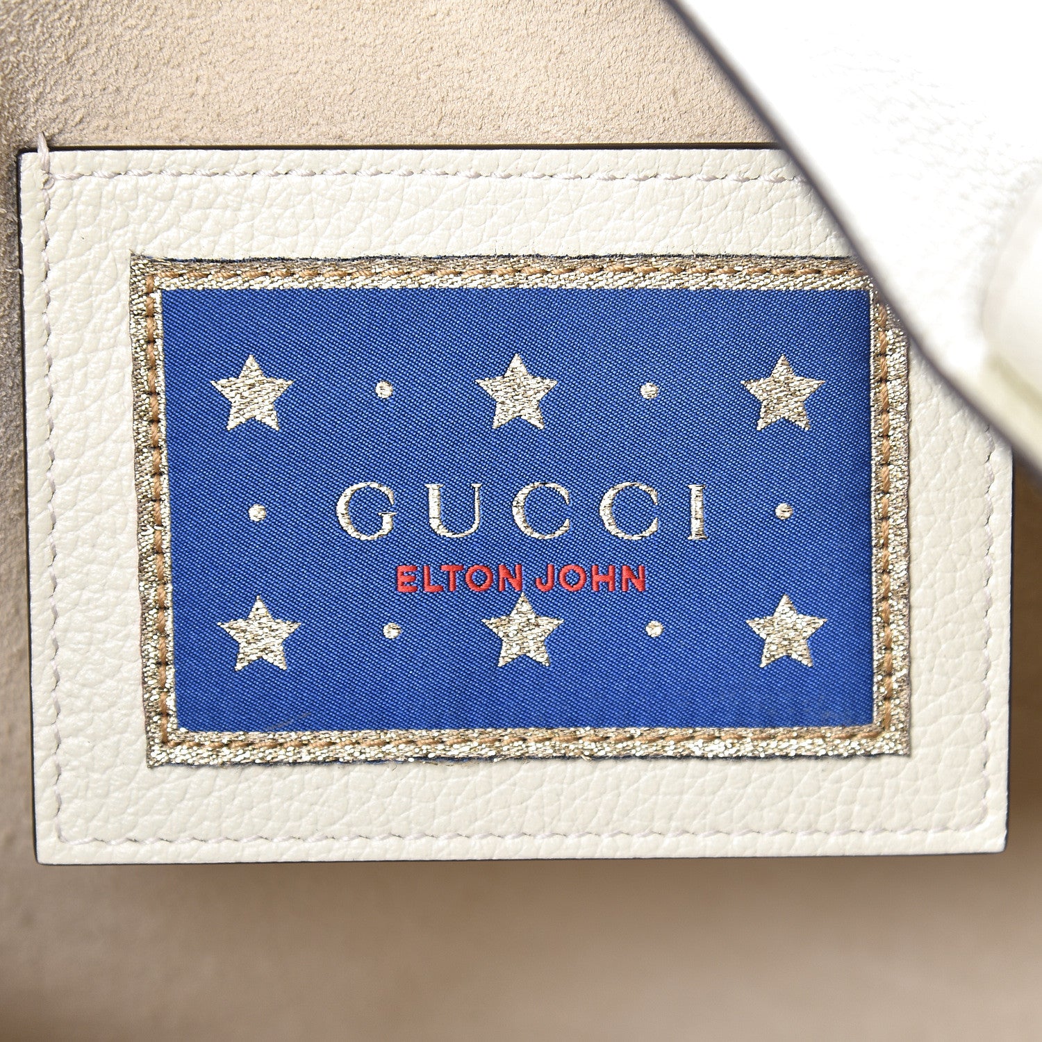 Gucci Calfskin Elton John Crocodile Rock Tote Off White 7 of 11
