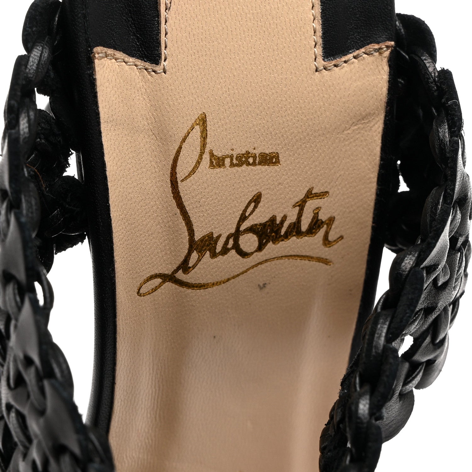 Christian Louboutin Kid Braided Calamazone 85 Sandals 37.5 Black 6 of 7