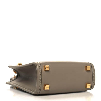 Fendi Vitello King Plexiglass Logo Embossed Mini Fendi Sunshine Shopper Tote Tortora 4 of 11