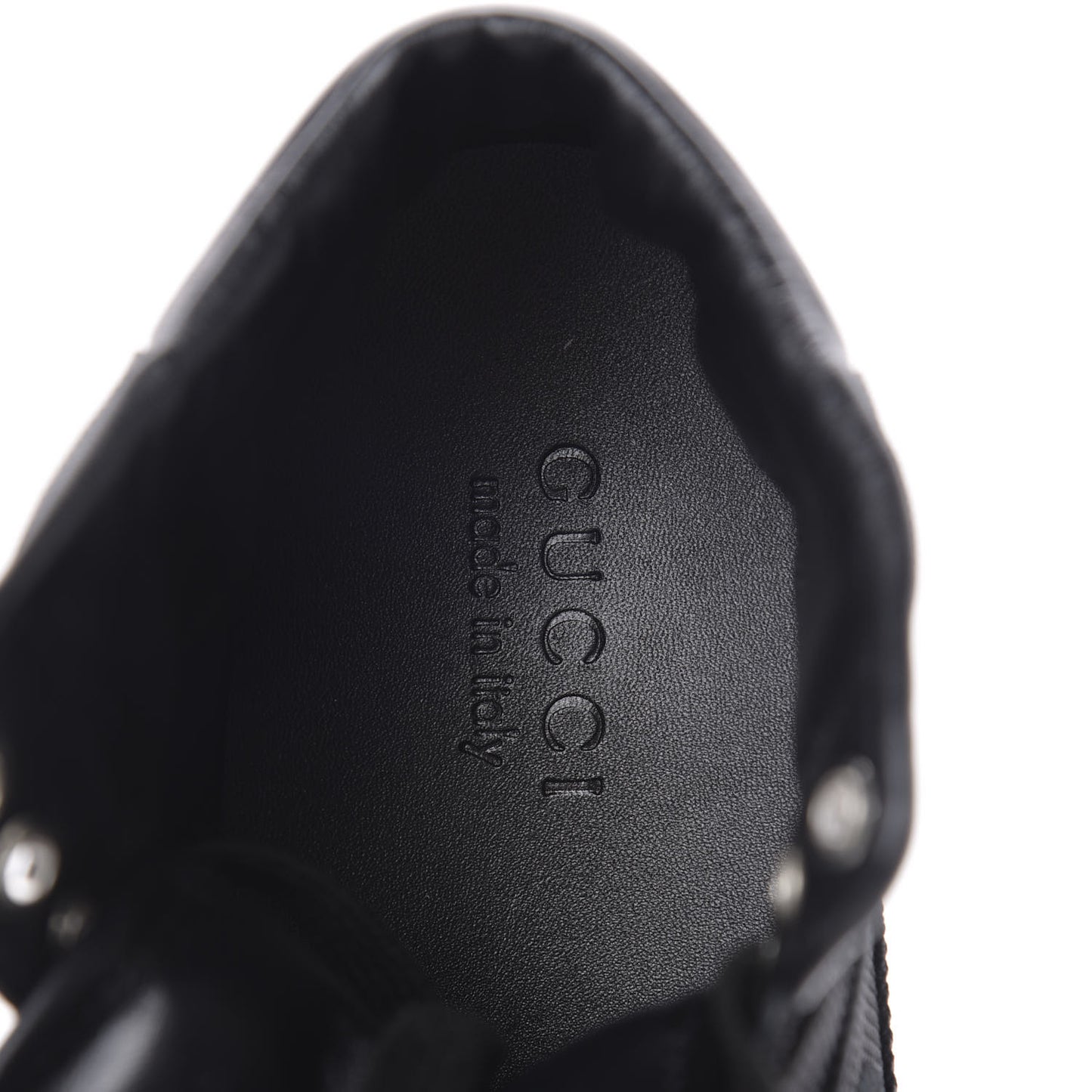 Baling Fabric Nappa Moorea Interlocking G Mens High Top Sneakers 6 Black