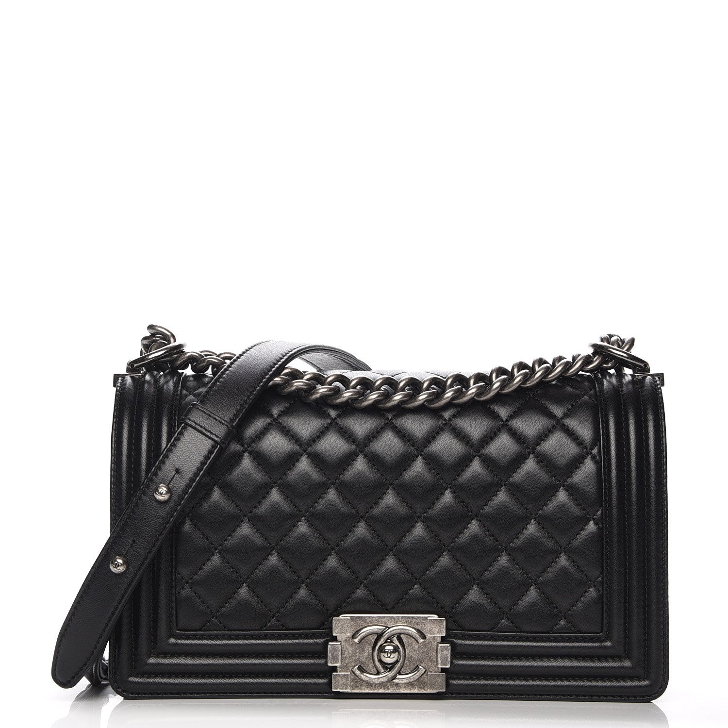 Chanel Lambskin Quilted Medium Boy Flap Black 1 of 7