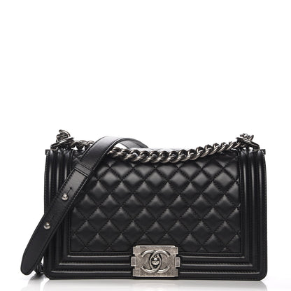 Chanel Lambskin Quilted Medium Boy Flap Black 1 of 7