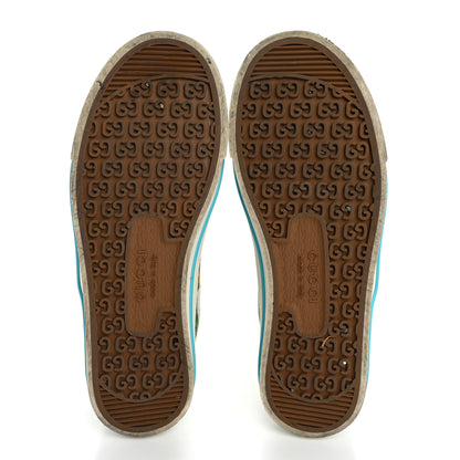 Gucci Monogram Multicolor Web Womens 1977 Tennis High Top Sneakers 36.5 Light Blue Mystic White Tangerine Pink Yellow Green Red 6 of 12