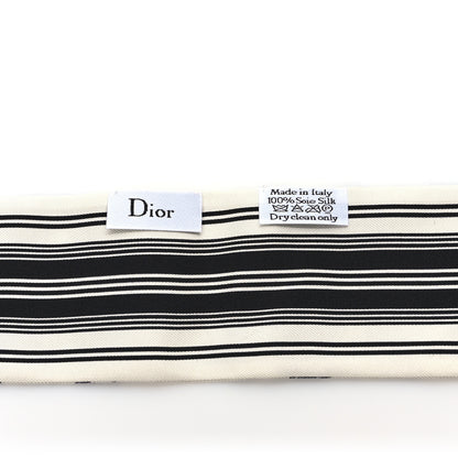Christian Dior Silk Toile De Jouy Mitzah Scarf Black 3 of 3