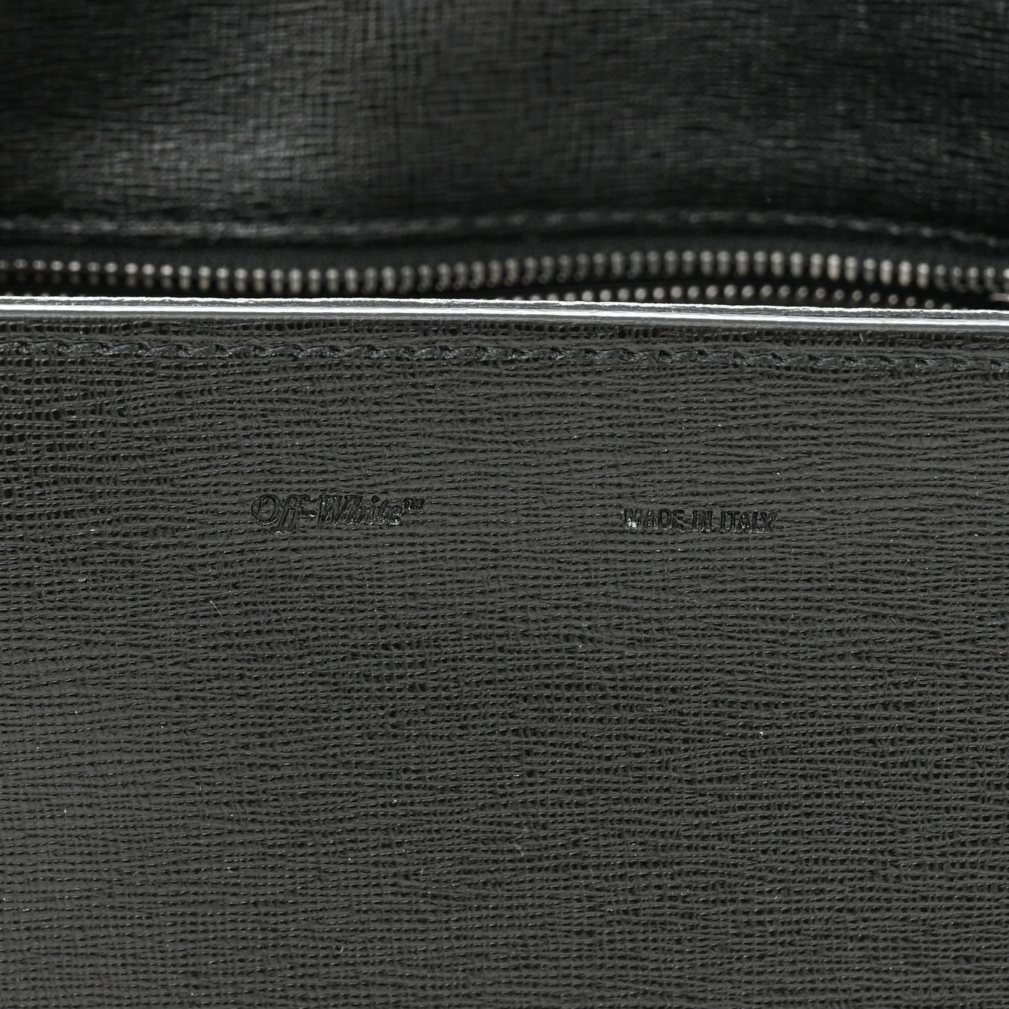 Saffiano Striped Mini Diag Binder Clip Bag Black White