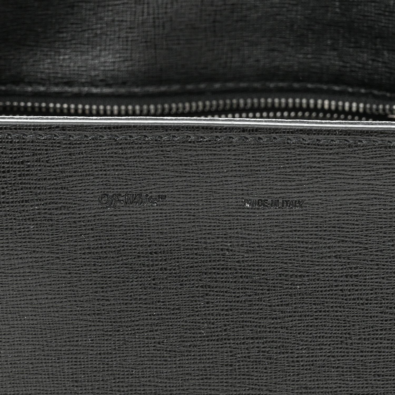 Off-White Saffiano Striped Mini Diag Binder Clip Bag Black White 6 of 10