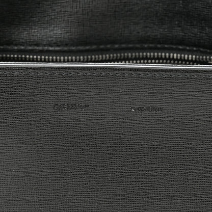 Off-White Saffiano Striped Mini Diag Binder Clip Bag Black White 6 of 10