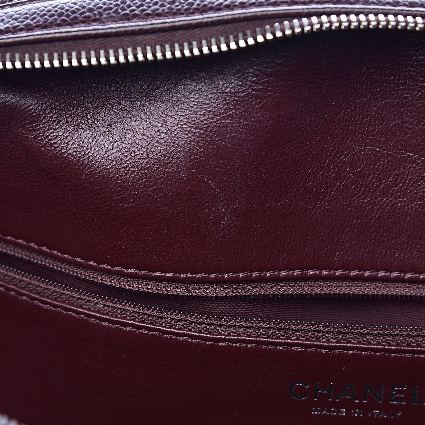 Caviar Quilted CC Timeless Bowler Burgundy