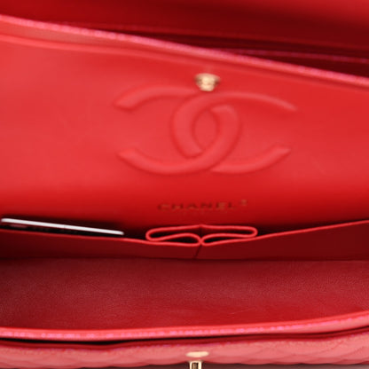 Chanel Iridescent Caviar Quilted Medium Double Flap Red 5 of 12