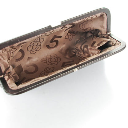 Chanel Lambskin Vertical Quilted Mademoiselle Clutch Marron Fonce 5 of 7
