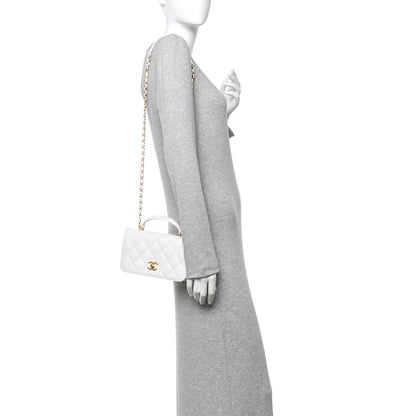 Chanel Caviar Quilted Mini Top Handle Flap White 2 of 13