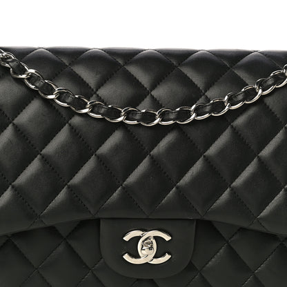 Chanel Lambskin Quilted Jumbo Double Flap Black 7 of 22