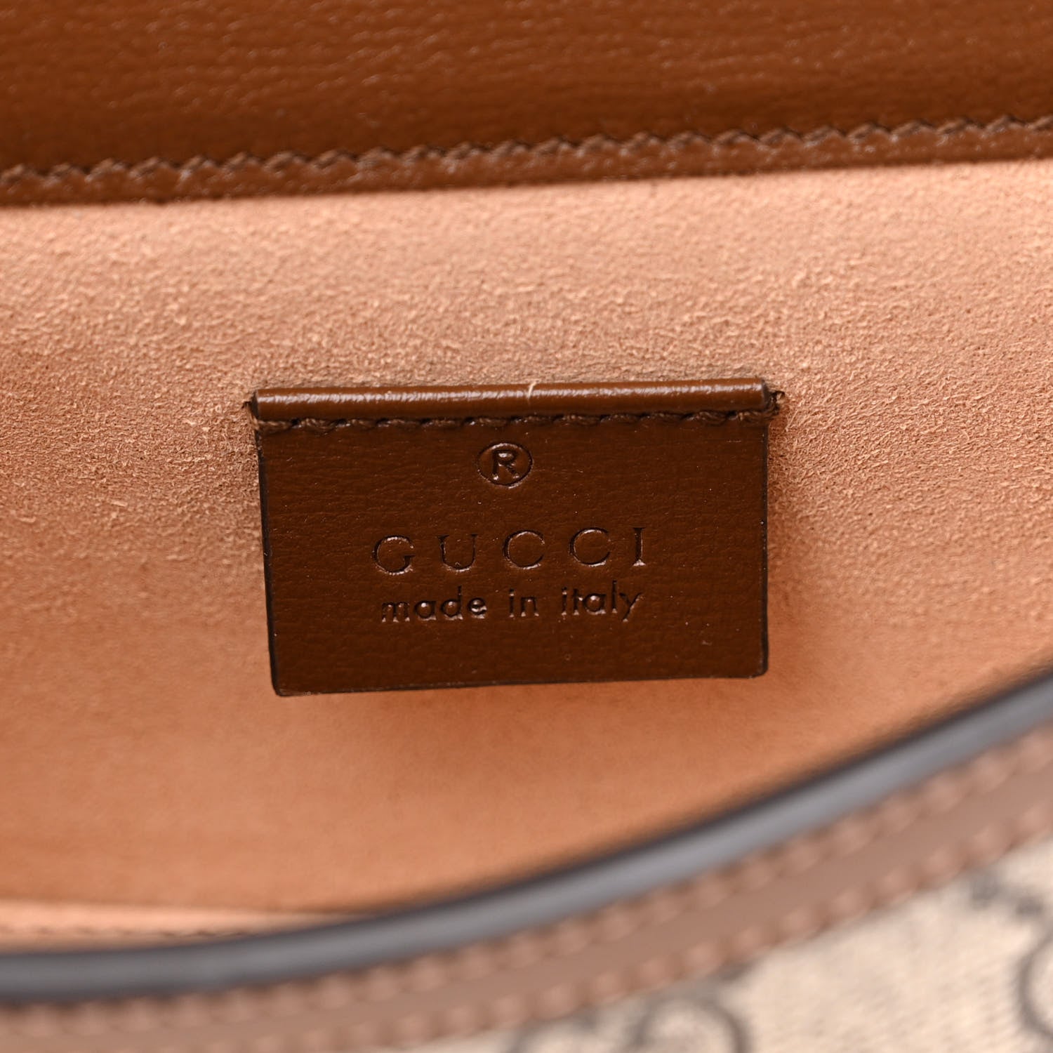 Gucci GG Supreme Monogram Mini Horsebit 1955 Shoulder Bag Beige Brown Sugar 6 of 11