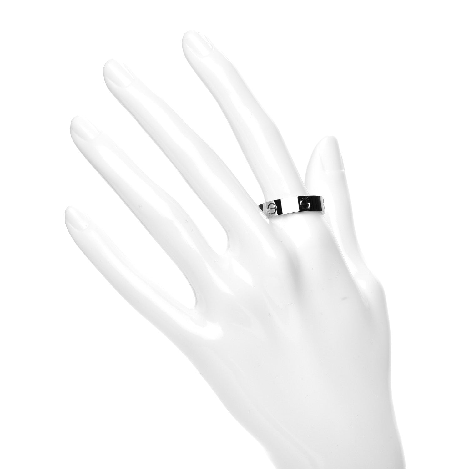 Cartier 18K White Gold 5.5mm LOVE Ring 64 10.75 2 of 5