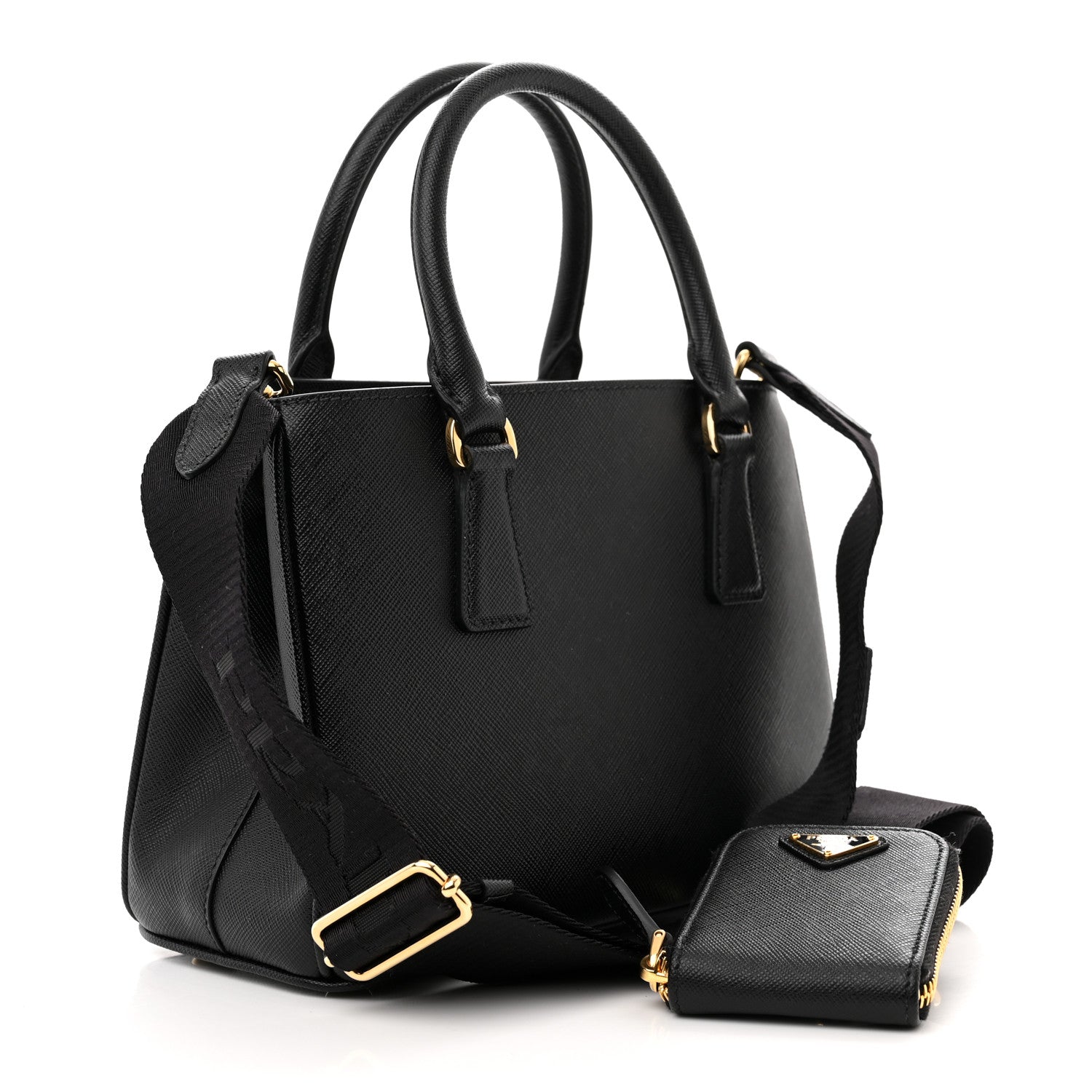 Prada Saffiano Lux Micro Galleria Shoulder Bag Black 3 of 10