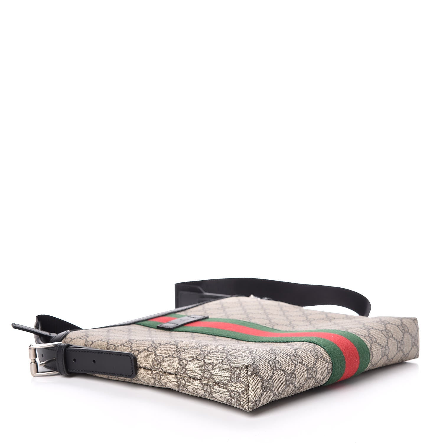 Gucci GG Supreme Monogram Web Messenger Bag Black 4 of 10