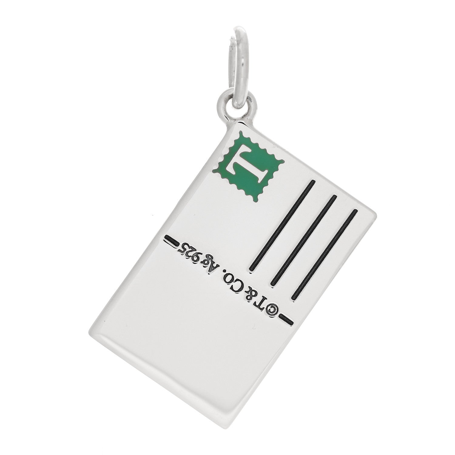 Tiffany Sterling Silver Enamel Tokyo Postcard Charm Blue 3 of 5