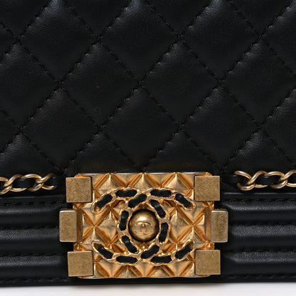 Chanel Lambskin Quilted Small Chain Around Boy Flap Black 13 of 15
