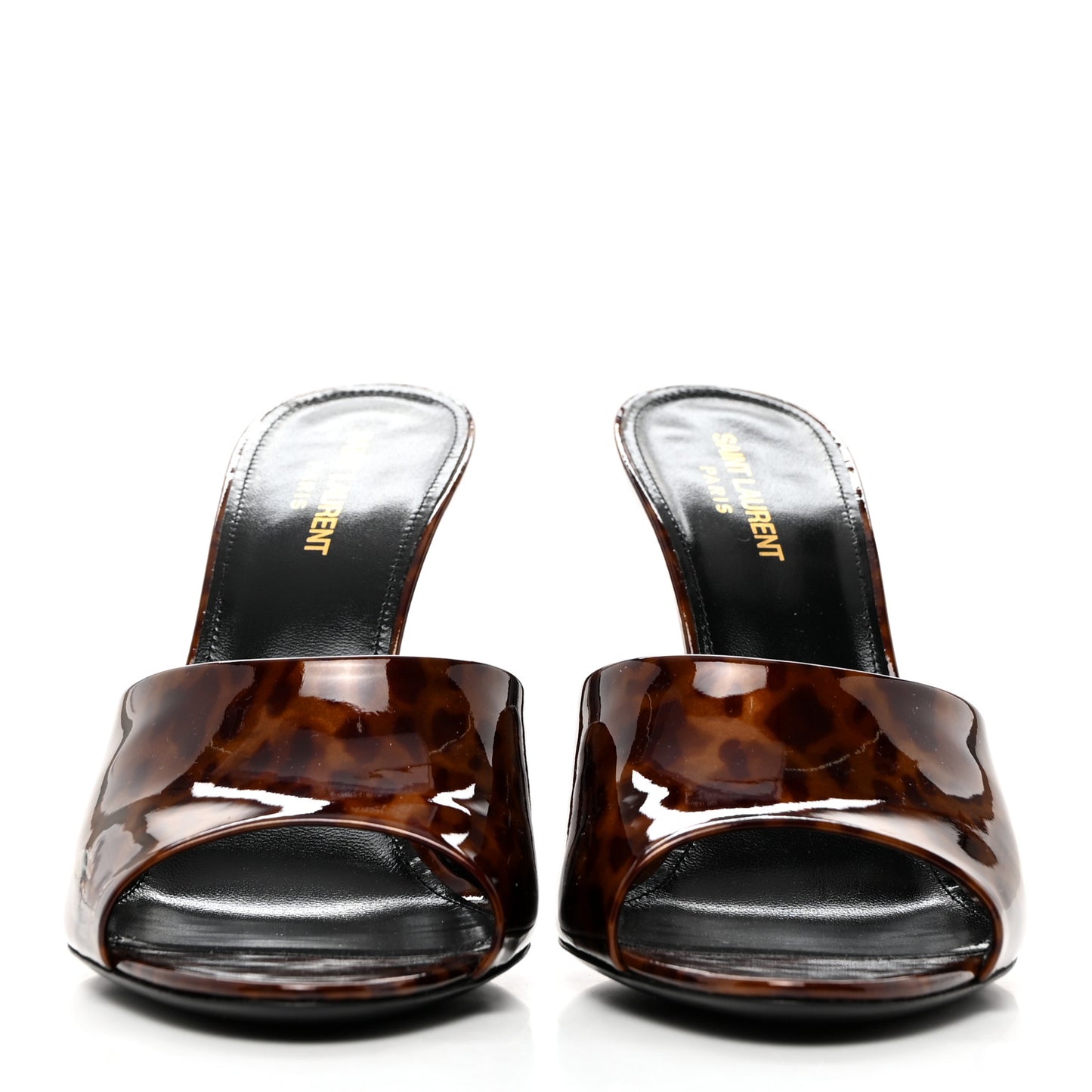 Patent Tartaruga Sexy 95mm Mules 41 Tortoise Brown