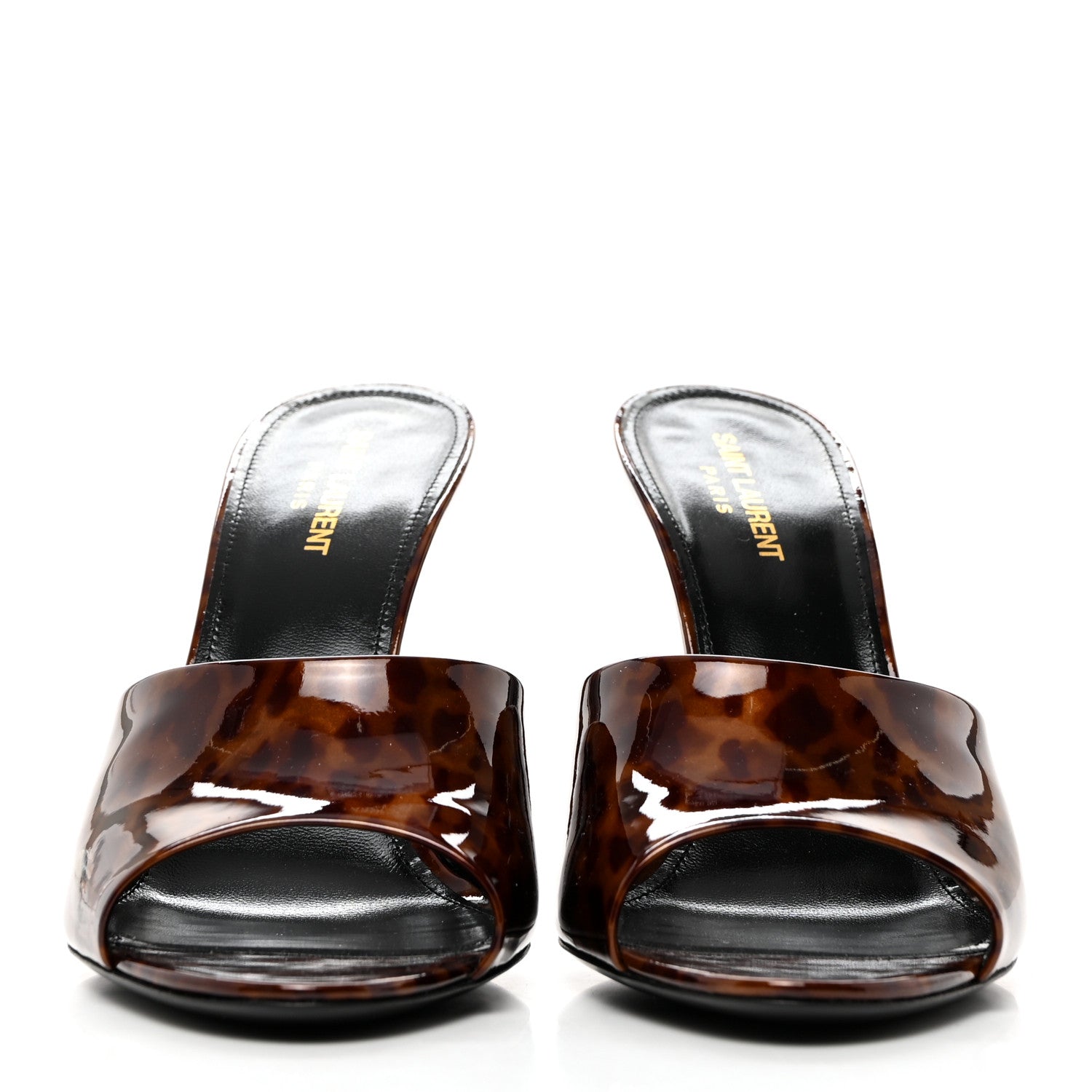 Saint Laurent Patent Tartaruga Sexy 95mm Mules 41 Tortoise Brown 2 of 9