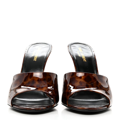 Saint Laurent Patent Tartaruga Sexy 95mm Mules 41 Tortoise Brown 2 of 9