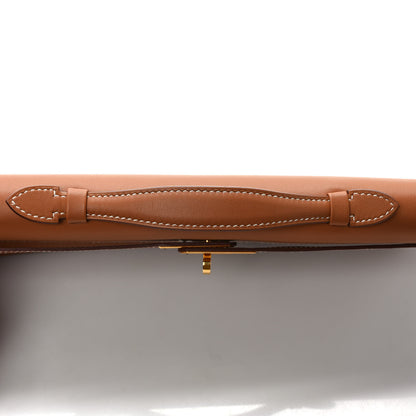Hermes Swift Kelly Cut Clutch Pochette Gold 7 of 8