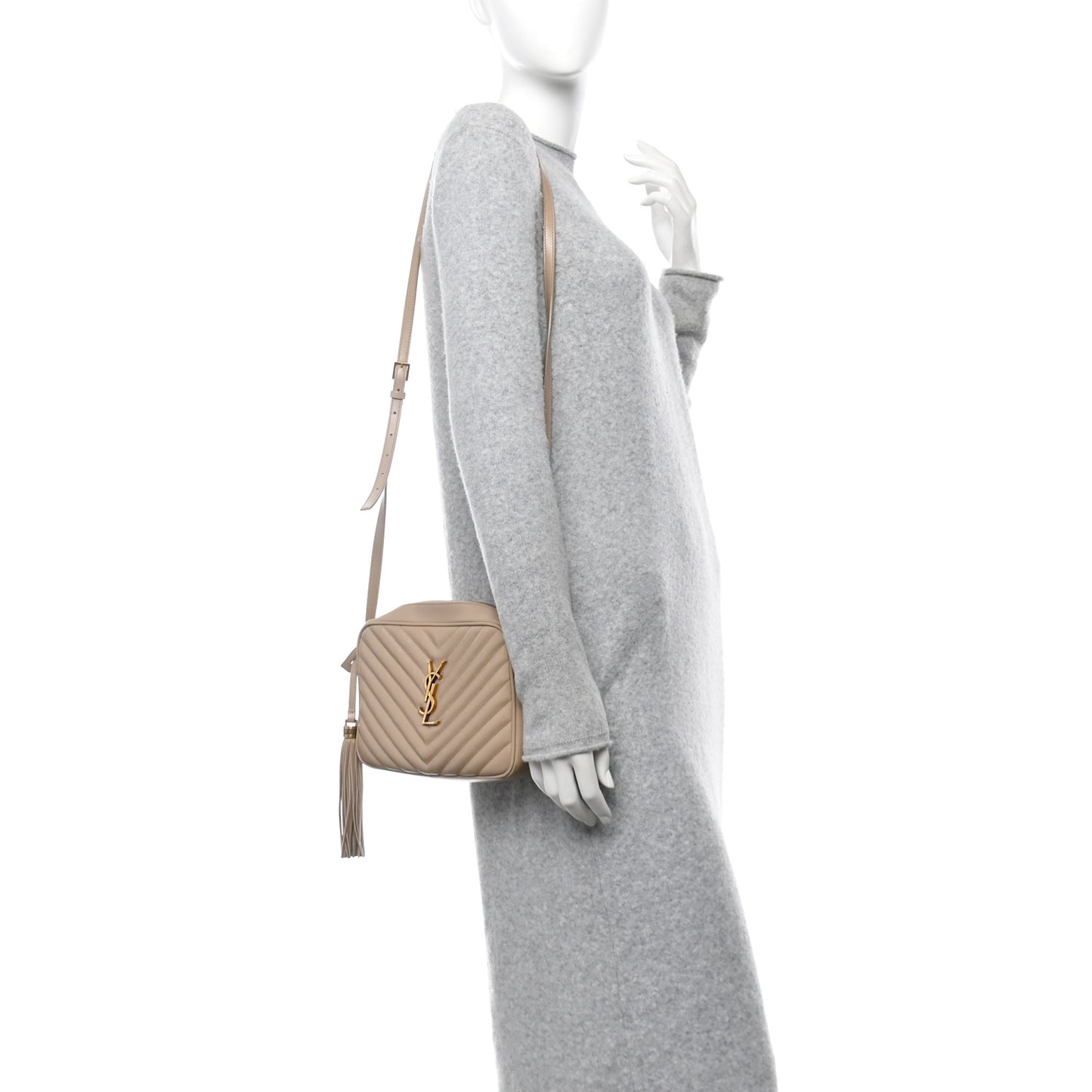 Calfskin Matelasse Monogram Lou Camera Bag Dark Beige