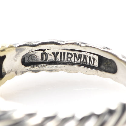 David Yurman Sterling Silver 18K Yellow Gold Citrine Stackable Ring 53 6.5 4 of 5